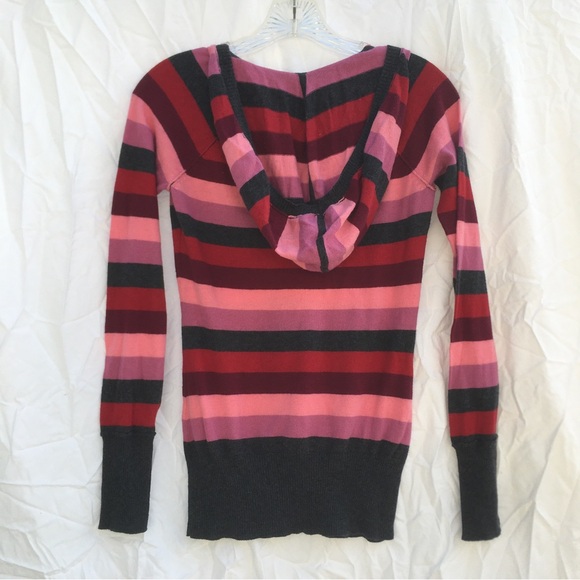 Striped Sweater Pink Striped Y2K Hoodie Sweater Y2K Sweater 10% Cashmere Sweater - Picture 2 of 7